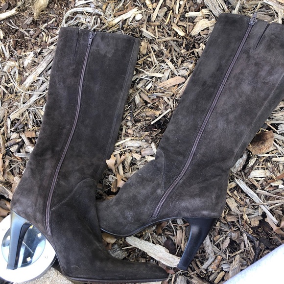 VIA SPIGA DARK BROWN SUEDE BOOTS - Picture 5 of 9